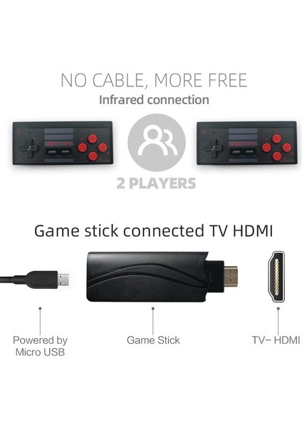 Klasik Kablosuz Bluetooth Nes Oyun Makinesi (Yurt Dışından)