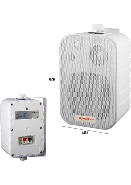 Sütun Hoparlör 12CM 100W Trafolu 2 Adet Beyaz Nwork Nw-4t