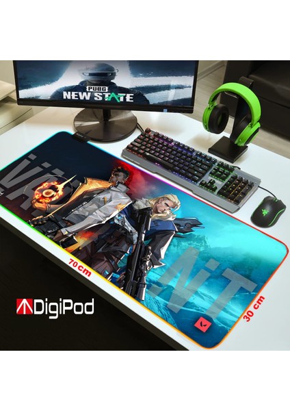 Rgb Oyuncu Mousepad Rgb Gaming Oyuncu Mouse Pad Kaymaz Taban 70 x 30