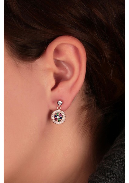 925 Ayar Gümüş 4 Renk Taşlı Trend Küpe SKU2102 fiyatları