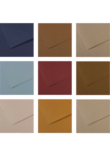 Mi-Teintes 160 gr 50X65 Dokulu Fon Kartonu Özel Renkler 9 Renk 18 Adet