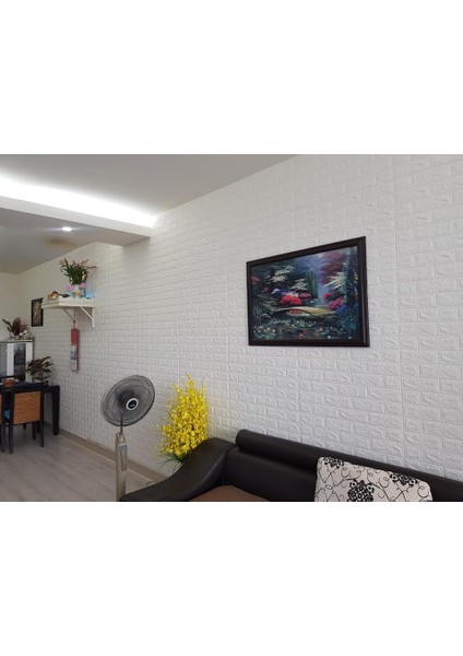 NW01 Beyaz Kendinden Yapışkanlı Esnek Sünger Duvar Paneli