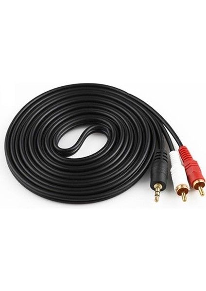 1.5 Metre Stereo Lale Kablo 3.5 mm Stereo 2 RCA Ses Sistemi Kablosu Aux