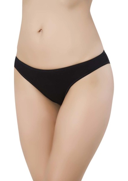 10 Adet Süper Eko Set Likralı Kadın Slip Külot Siyah