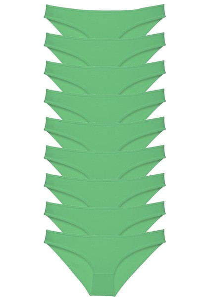 9 Adet Süper Eko Set Likralı Kadın Slip Külot Yeşil