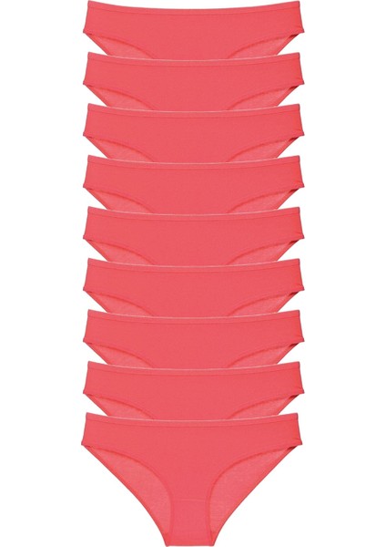 9 Adet Süper Eko Set Likralı Kadın Slip Külot Fuşya