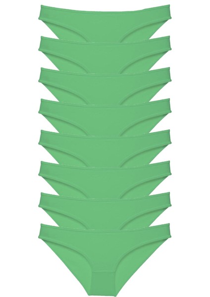 8 Adet Süper Eko Set Likralı Kadın Slip Külot Yeşil