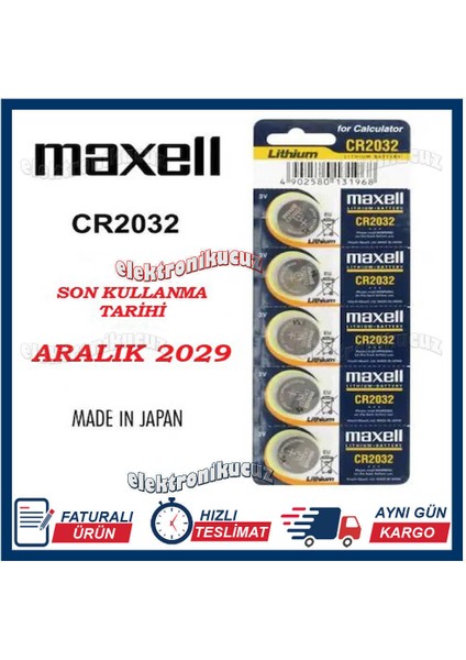 2 Kartela 10 Adet Maxell Cr2032 3v Pil Cr 2032 Hafıza Pili Maxell