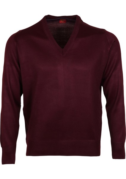 Erkek Yünlü Kazak Süveter V Yaka Kollu Normal Klasik Kesim RAR00354 fiyatları