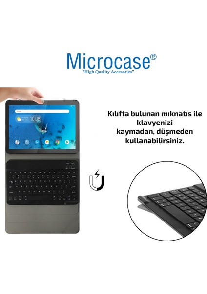 Lenovo Tab M10 TB-X306F 10.1 Bluetooth Klavyeli Standlı Kılıf - Bkk4