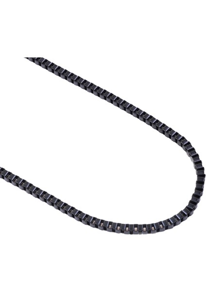 Siyah 75 cm. 2 mm. Erkek Çelik Zincir de93