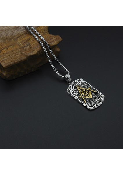 Mason Taşlı Çelik Erkek Kolye Ds75Sr