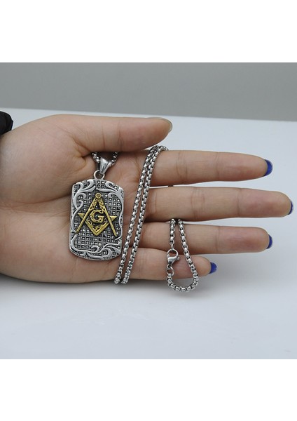 Mason Taşlı Çelik Erkek Kolye Ds75Sr