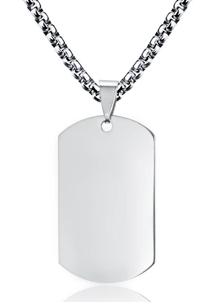 60 Cm. 3Mm. Çelik Dogtag Asker Künyesi Kolye Ds68By