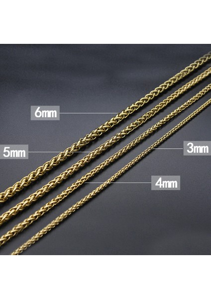 5 Mm. Sarı Gold Burgu Çelik Bayan-Erkek Zincir Dt50-5 modelleri