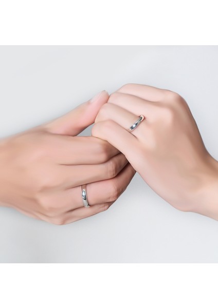 4 mm Söz Nişan Gri Unisex Çelik Yüzük indirimleri