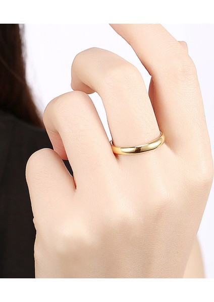 4 mm Söz Nişan Sarı Unisex Çelik Yüzük