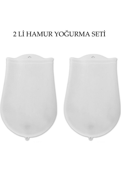 Hamur Torbası 2 Li Set Orta ve Büyük Hamur Silikon Şeffaf Yoğurma Torbası Ekmek Makarna Mantı Yoğur