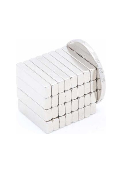 DikdörtgenNeodyum Mıknatıs 20 x 6 x 3 mm - 10 adet