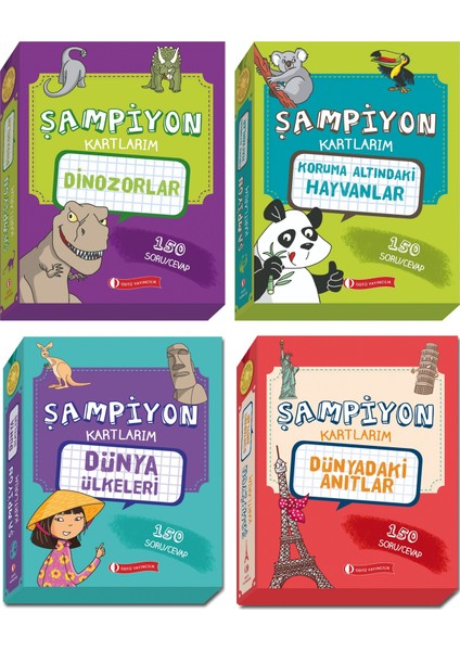 Şampiyon Kartlarım Seti Dinozorlar-Ülkeler-Anıtlar-Koruma Altındaki Hayvanlar