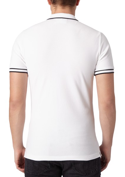 Calvin Klein Erkek Beyaz Tipping slim Polo T-Shirt