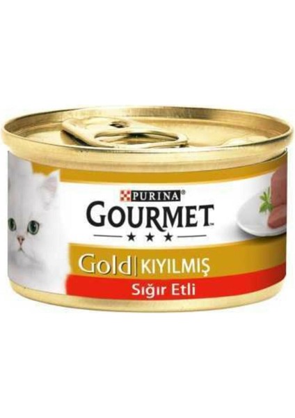 Gold Kıyılmış Sığır Etli Kedi Yaş Maması 85 gr 6'lı