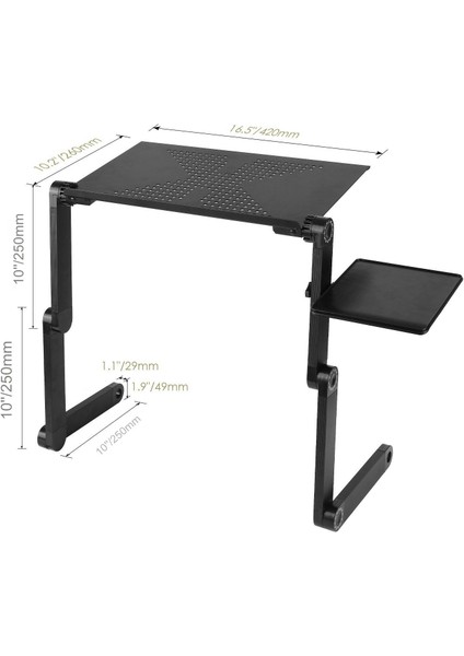 Yükseklik Ayarlı Laptop Notebook Ders Çalışma Masası Mousepadli