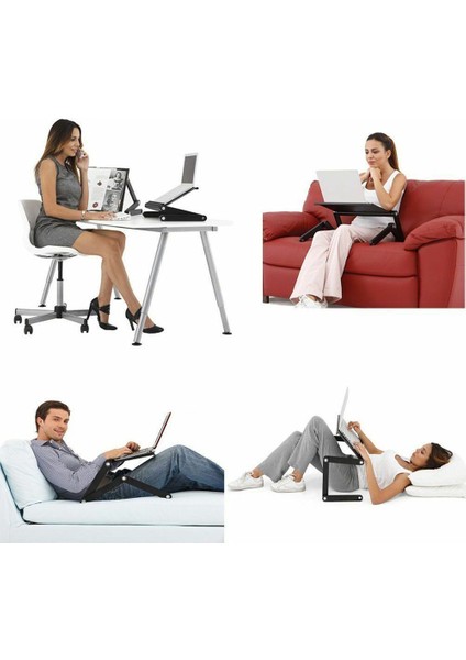 Yükseklik Ayarlı Laptop Notebook Ders Çalışma Masası Mousepadli