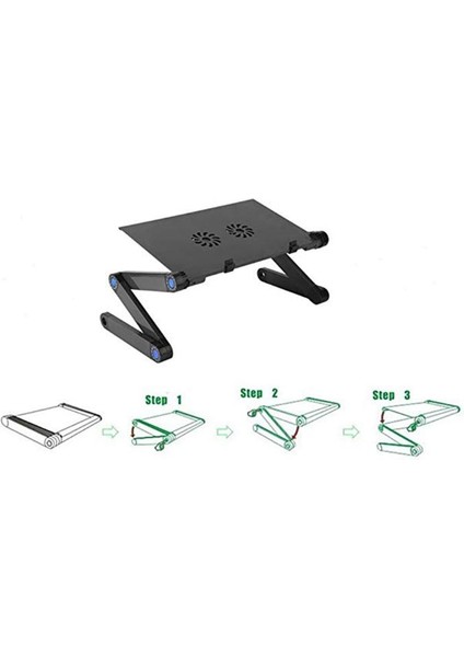Yükseklik Ayarlı Laptop Notebook Ders Masası Fanlı Mousepadli