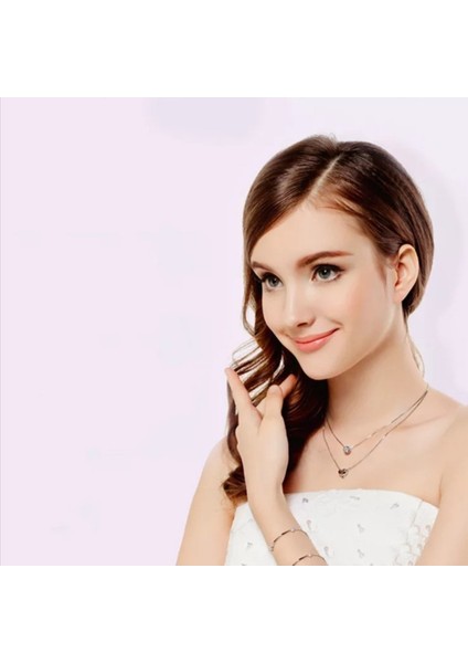 Çift Zincirli, Kalpli 925 Ayar Gümüş Kolye fiyatları