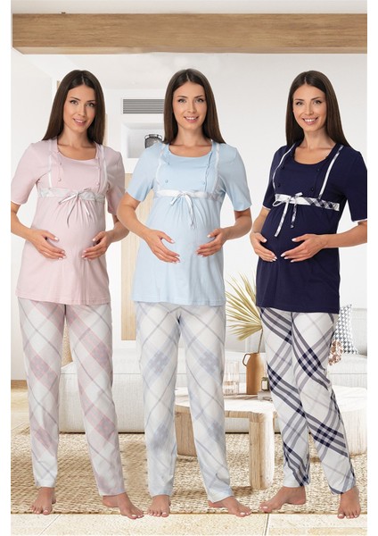 Effortt Mavi Lohusa Pijama Takımı