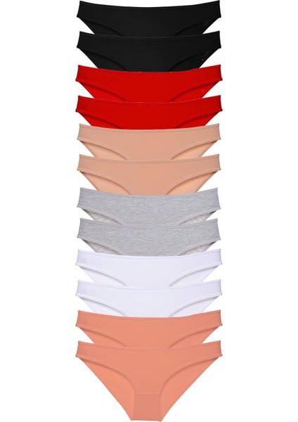12 Adet Süper Eko Set Likralı Kadın Slip Külot Set 1