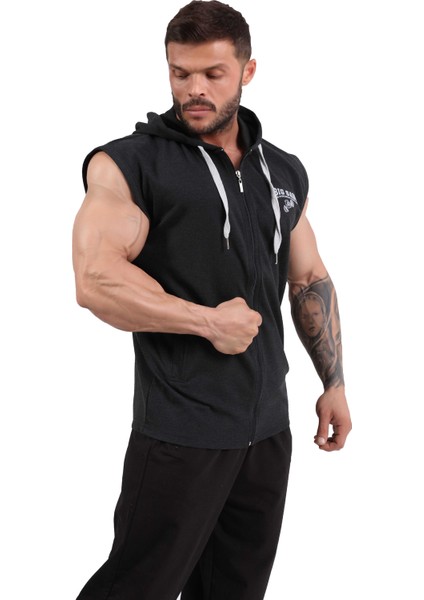 Oversize Kapşonlu Spor Yelek Big Sam 3578