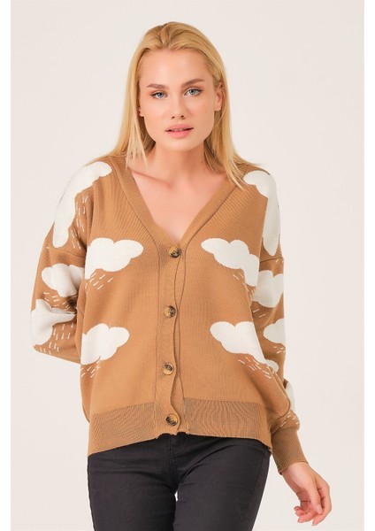 Z3009 Dewberry Bayan Bulut Detay Hırka-Camel modelleri