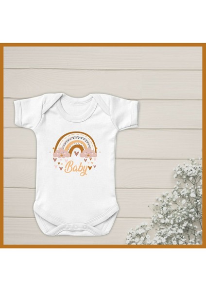 Baby Boho Organik Yazılı Bebek Body Zıbın