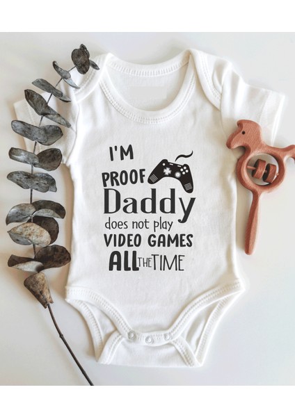 I'm Proof Daddy Kısa Kol Organik Bebek Body
