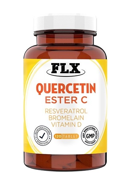 120 Tablet Kuersetin Quercetin Aserola Magnezyum Ester C Vitaminini Vitamin D Resveratrol Bromelain Complex