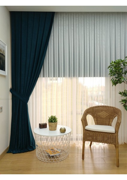 Koyu Yeşil Düz Renk Pileli Soft Fon Perde, 1/3 Sık Pile, Tek Kanat 50 x 240 cm fiyatları