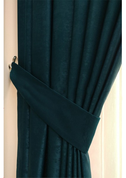 Koyu Yeşil Düz Renk Pileli Soft Fon Perde, 1/3 Sık Pile, Tek Kanat 60 x 240 cm modelleri