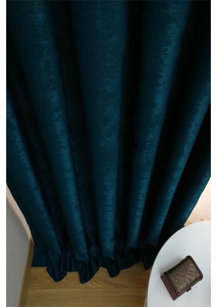 Koyu Yeşil Düz Renk Pileli Soft Fon Perde, 1/3 Sık Pile, Tek Kanat 90 x 240 cm fırsatları