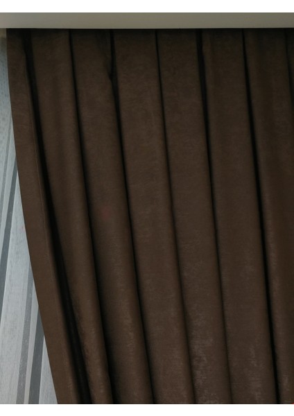 Sütlü Kahve Düz Renk Pileli Soft Fon Perde, 1/3 Sık Pile, Tek Kanat 90 x 240 cm indirimleri
