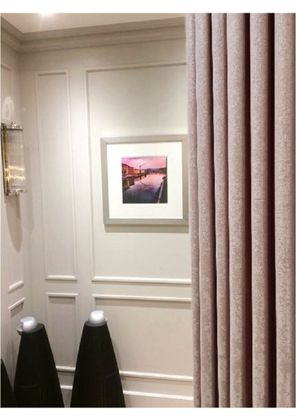 Pudra Düz Renk Pileli Soft Fon Perde, 1/3 Sık Pile, Tek Kanat 50 x 270 cm fırsatları