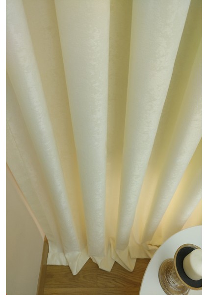 Krem Düz Renk Pileli Soft Fon Perde, 1/3 Sık Pile, Tek Kanat 50 x 260 cm indirimleri