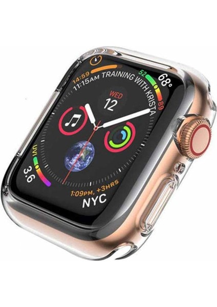 Apple Watch 2 - 3 - 4 - 5 - Se - 6 Uyumlu 40 mm Şeffaf Ekran Koruyucu Kasa