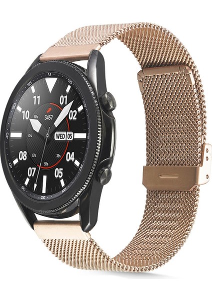 Huawei Watch 3 / Watch 3 Pro Uyumlu Hasır Metal Kordon Klipsli Tel Örgü Kayışrose Gold modelleri