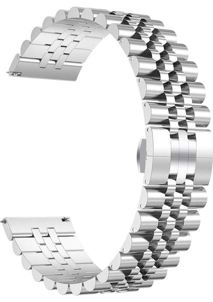 Samsung Gear S3 Uyumlu Metal Kordon Rolex Style Jubilee Hafif Metal Kayışgümüş