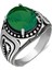 925 Ayar Gümüş Yeşil Zirkon Taşlı Erkek Yüzük 2