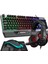 Km-26 Steely 4'lü Gaming Combo Profesyonel Oyuncu Seti Rainbow Aydınlatmalı Q Klavye + Kulaklık + Mouse + Mousepad 1