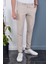 Erkek Krem Renk Italyan Kesim Slimfit Relaxed Kumaş Pantolon 1