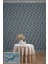 Yaprak Model Mavi Renk İp Perde Hazır Düğmeleri Dikilmiş İp Perde 300 x 270 cm. 2